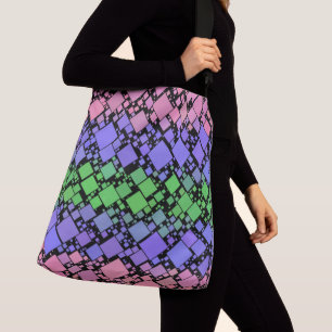 Groovy Boho Retro Mod Geometric Trigender Pride Crossbody Bag