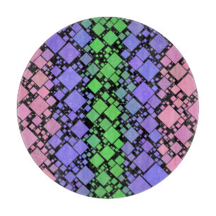 Groovy Boho Retro Mod Geometric Trigender Pride Cutting Board