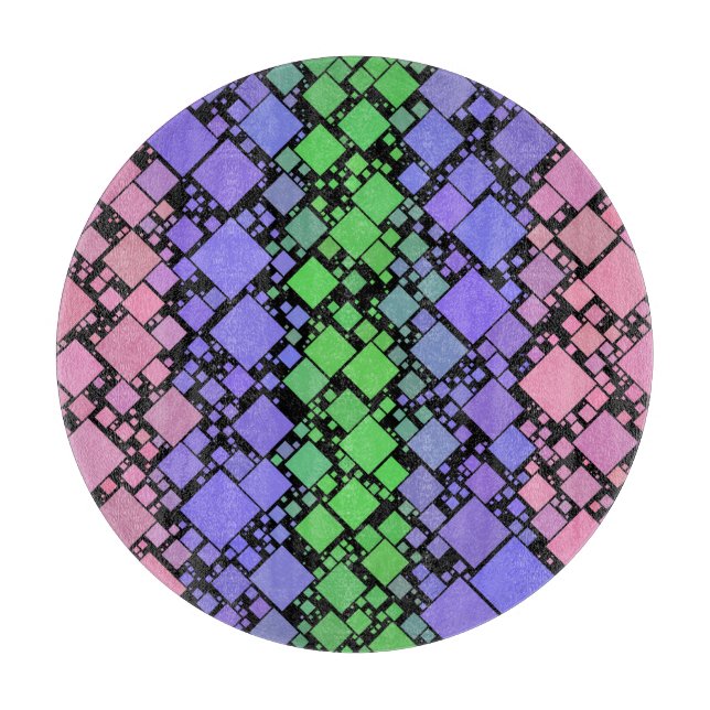 Groovy Boho Retro Mod Geometric Trigender Pride Cutting Board (Front)
