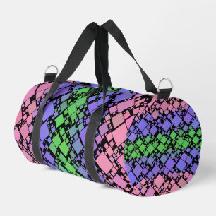 Groovy Boho Retro Mod Geometric Trigender Pride Duffle Bag