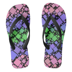 Groovy Boho Retro Mod Geometric Trigender Pride Flip Flops