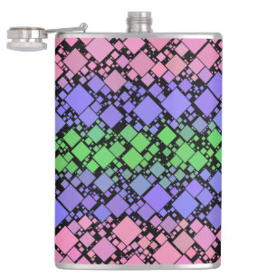 Groovy Boho Retro Mod Geometric Trigender Pride Hip Flask