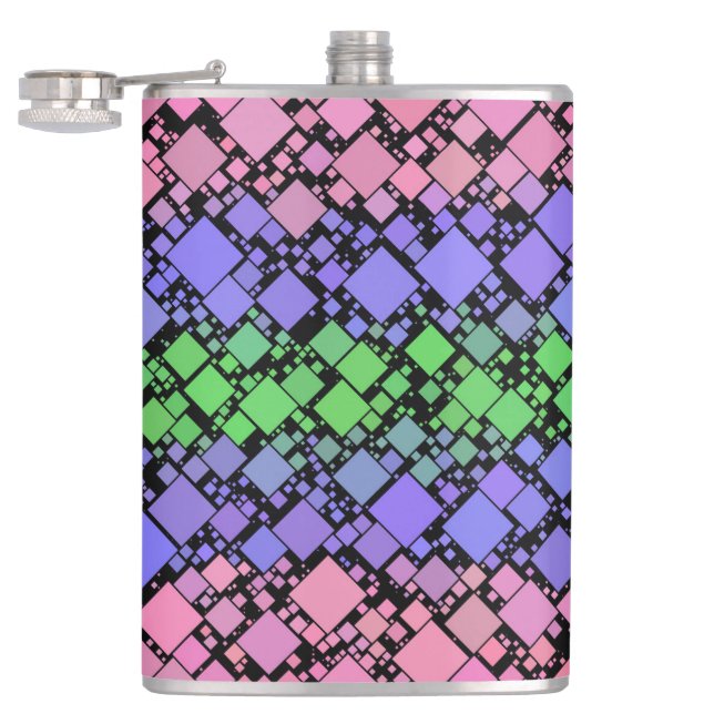 Groovy Boho Retro Mod Geometric Trigender Pride Hip Flask (Opened)
