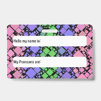 Groovy Boho Retro Mod Geometric Trigender Pride ID Badge
