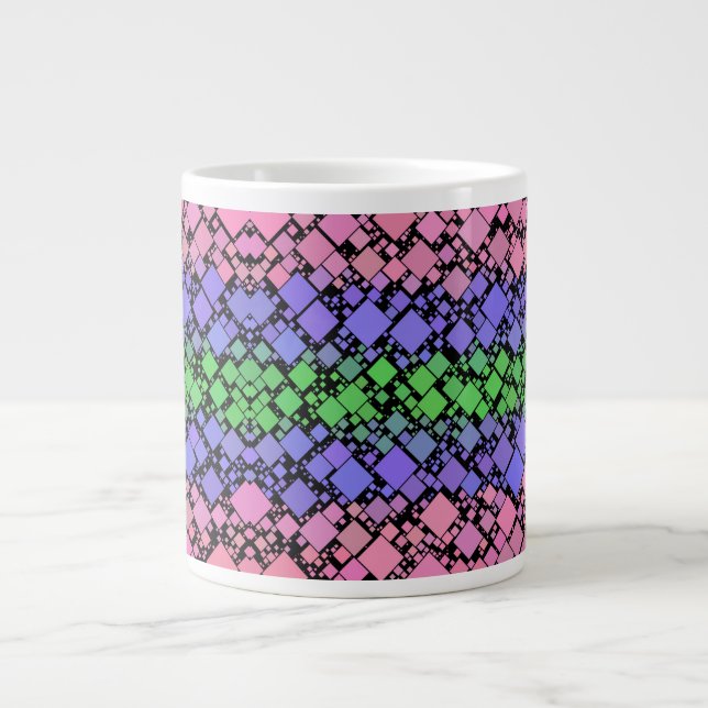 Groovy Boho Retro Mod Geometric Trigender Pride Large Coffee Mug (Front)