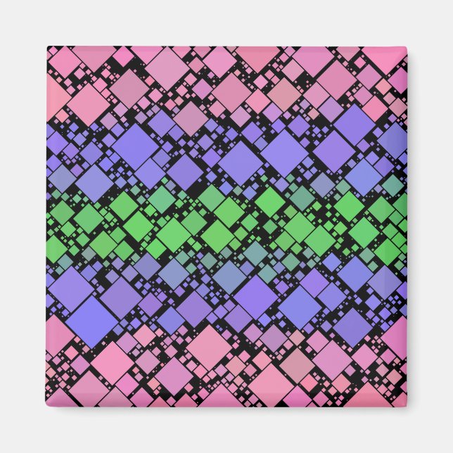 Groovy Boho Retro Mod Geometric Trigender Pride Magnet (Front)