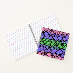 Groovy Boho Retro Mod Geometric Trigender Pride Notebook