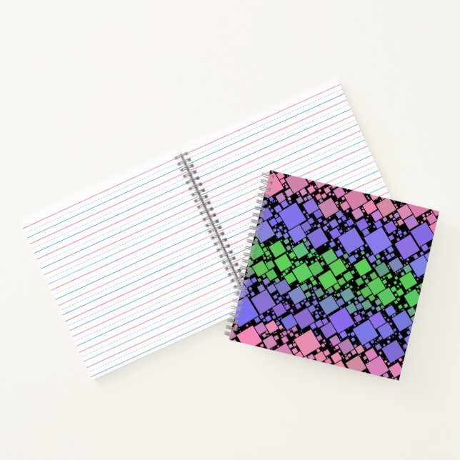 Groovy Boho Retro Mod Geometric Trigender Pride Notebook (Inside)