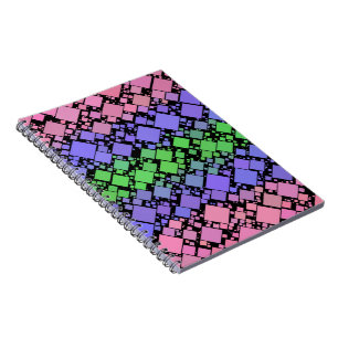 Groovy Boho Retro Mod Geometric Trigender Pride Notebook
