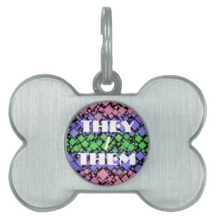 Groovy Boho Retro Mod Geometric Trigender Pride Pet ID Tag
