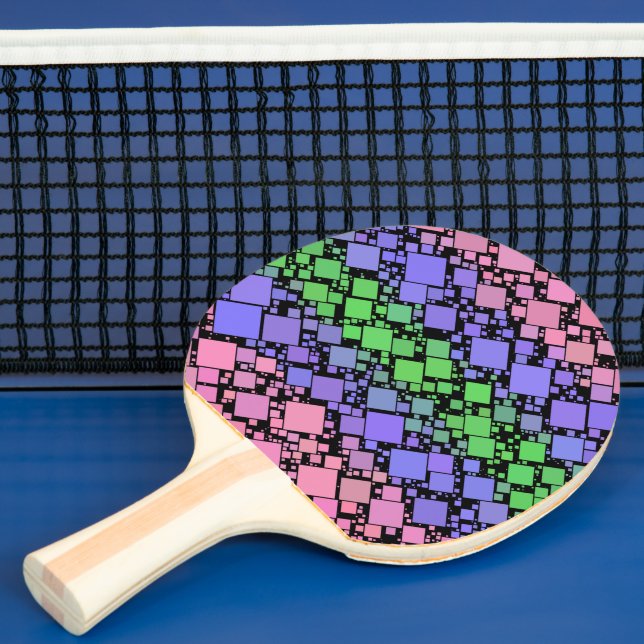 Groovy Boho Retro Mod Geometric Trigender Pride Ping Pong Paddle (Insitu)