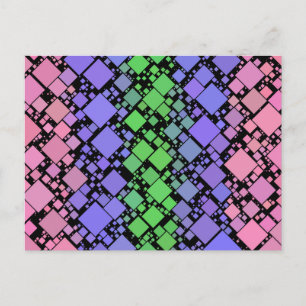 Groovy Boho Retro Mod Geometric Trigender Pride Postcard