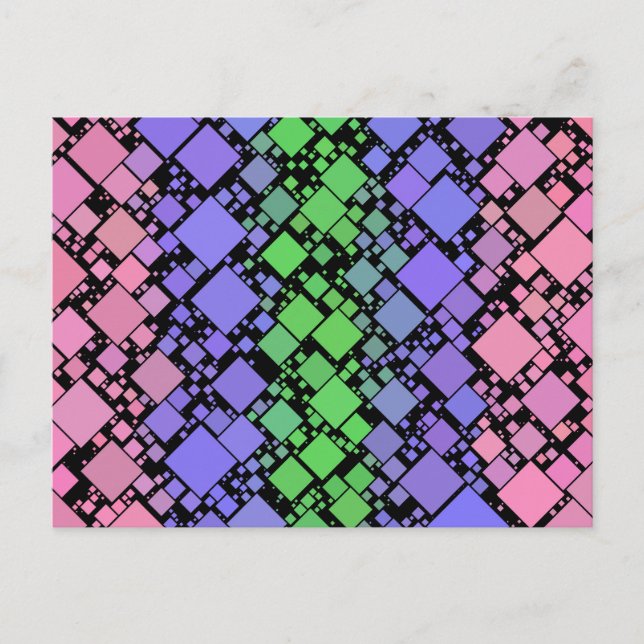 Groovy Boho Retro Mod Geometric Trigender Pride Postcard (Front)