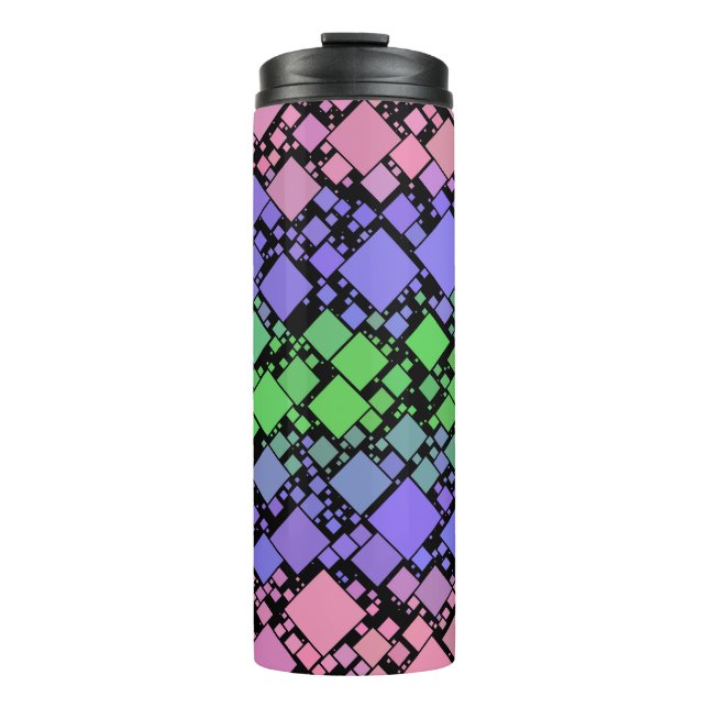 Groovy Boho Retro Mod Geometric Trigender Pride Thermal Tumbler (Front)