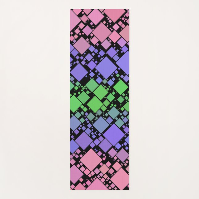 Groovy Boho Retro Mod Geometric Trigender Pride Yoga Mat (Front)