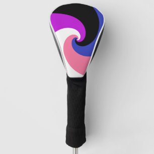 Groovy Boho Spiral Abstract Genderfluid Pride Flag Golf Head Cover