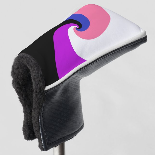 Groovy Boho Spiral Abstract Genderfluid Pride Flag Golf Head Cover (3/4 Front)