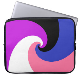 Groovy Boho Spiral Abstract Genderfluid Pride Flag Laptop Sleeve