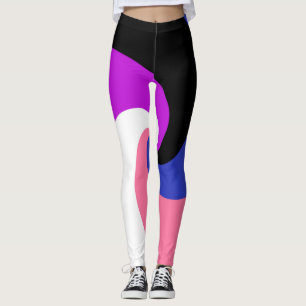 Groovy Boho Spiral Abstract Genderfluid Pride Flag Leggings