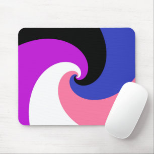 Groovy Boho Spiral Abstract Genderfluid Pride Flag Mouse Mat