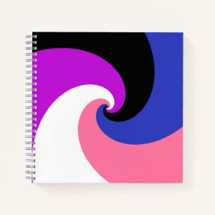 Groovy Boho Spiral Abstract Genderfluid Pride Flag Notebook