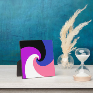 Groovy Boho Spiral Abstract Genderfluid Pride Flag Plaque