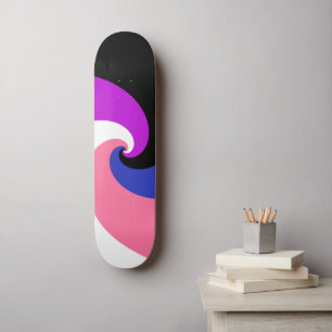 Groovy Boho Spiral Abstract Genderfluid Pride Flag Skateboard