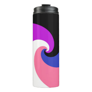 Groovy Boho Spiral Abstract Genderfluid Pride Flag Thermal Tumbler