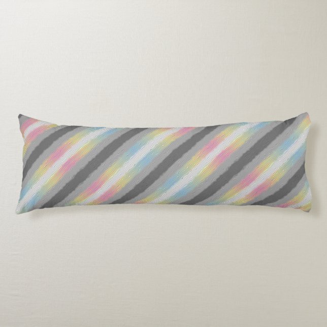 Groovy Boho Trippy Abstract Demifluid Pride Flag Body Cushion (Front)