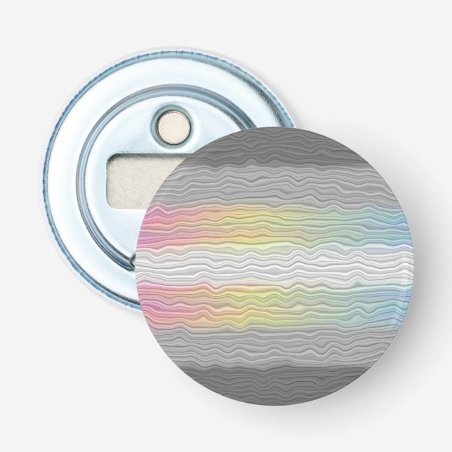 Groovy Boho Trippy Abstract Demifluid Pride Flag Bottle Opener (Front)