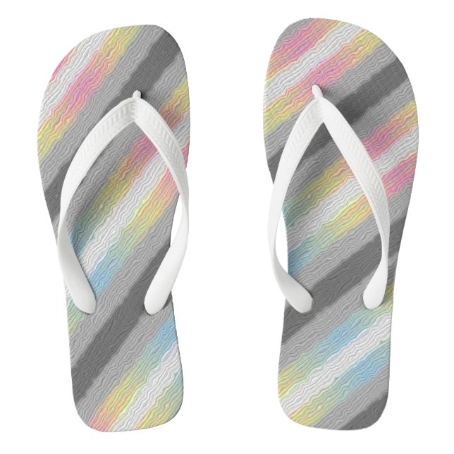 Groovy Boho Trippy Abstract Demifluid Pride Flag Flip Flops (Footbed)