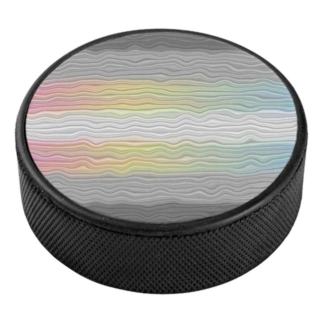 Groovy Boho Trippy Abstract Demifluid Pride Flag Hockey Puck (3/4)