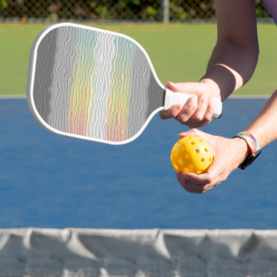 Groovy Boho Trippy Abstract Demifluid Pride Flag Pickleball Paddle