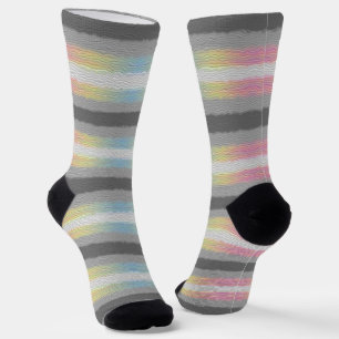 Groovy Boho Trippy Abstract Demifluid Pride Flag Socks