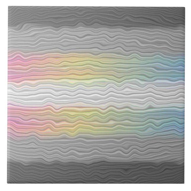 Groovy Boho Trippy Abstract Demifluid Pride Flag Tile (Front)