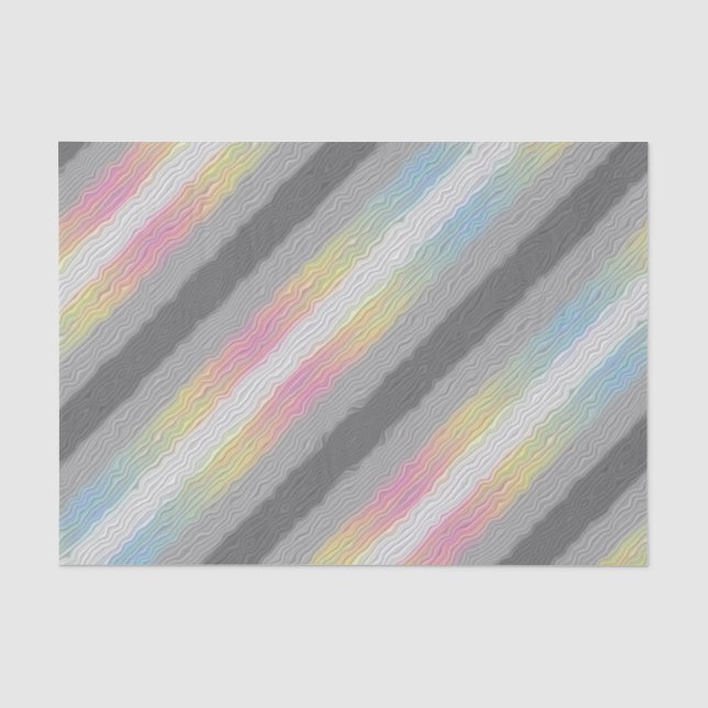 Groovy Boho Trippy Abstract Demifluid Pride Flag Tissue Paper (Front)