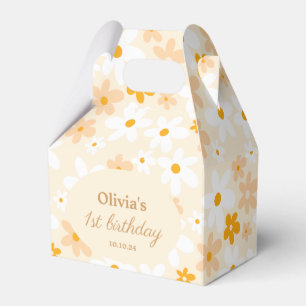 Groovy Boho Yellow daisy Birthday Party Favour Box