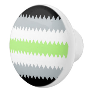 Groovy Boho ZigZag Abstract Agender Pride Flag Ceramic Knob