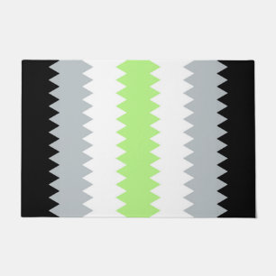 Groovy Boho ZigZag Abstract Agender Pride Flag Doormat