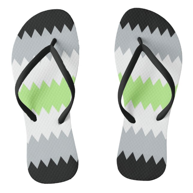 Groovy Boho ZigZag Abstract Agender Pride Flag Flip Flops (Footbed)