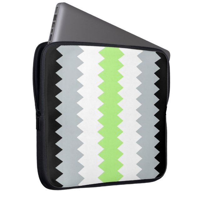 Groovy Boho ZigZag Abstract Agender Pride Flag Laptop Sleeve (Front Right)