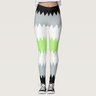 Groovy Boho ZigZag Abstract Agender Pride Flag Leggings