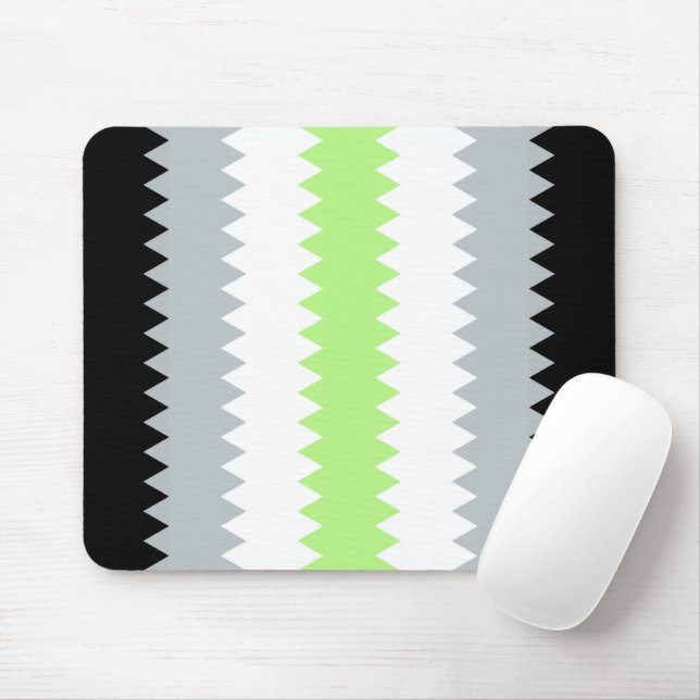 Groovy Boho ZigZag Abstract Agender Pride Flag Mouse Mat (With Mouse)