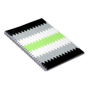Groovy Boho ZigZag Abstract Agender Pride Flag Notebook