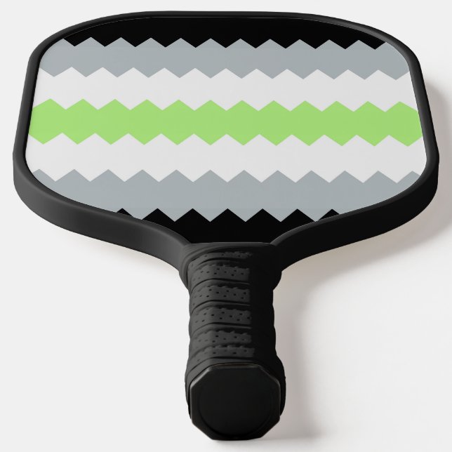 Groovy Boho ZigZag Abstract Agender Pride Flag Pickleball Paddle (Laydown)