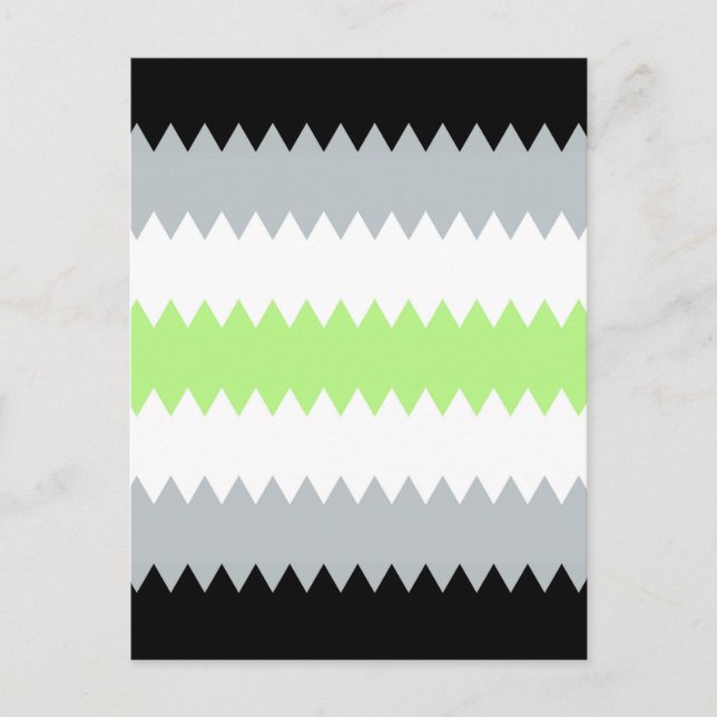 Groovy Boho ZigZag Abstract Agender Pride Flag Postcard (Front)