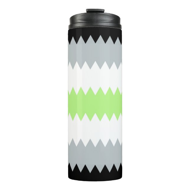 Groovy Boho ZigZag Abstract Agender Pride Flag Thermal Tumbler (Front)