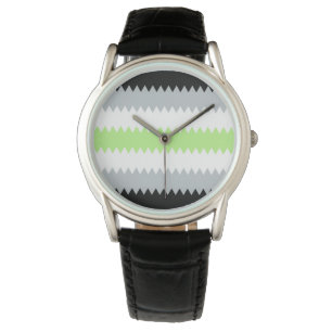 Groovy Boho ZigZag Abstract Agender Pride Flag Watch