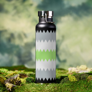 Groovy Boho ZigZag Abstract Agender Pride Flag Water Bottle