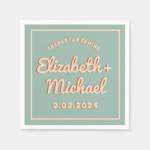 Groovy Bold Blue Pink Funky Napkin